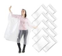 Traxenta Lot 10 cape de pluie Adulte Unisexe, poncho Pliables et Portable avec capuche, imperméable pour festivals, concerts, randonnées, poncho randonnée pour vélo, camping, extérieur(Transparent)