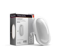 TRAXON LUXPOINT Applique extérieure Bulkhead - Lambert 6 W 660 lm LED CCT 3 tons (lumière chaude, neutre, froide) ovale IP44 PC blanc surface (blanc ovale, 6 W)