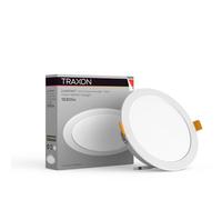 TRAXON LUXPOINT® Plaque downlight LED - Filbert circulaire 11,5 W lumière neutre 4 000 K 1580 lm PS plafond encastrable coupe plafond Ø120-125 mm IP20 intérieur (Pack 2 unités, 11,5 W 4000 K)