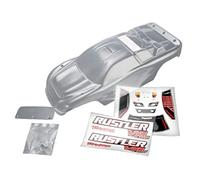 Traxxas 3714 Rustler avec Feuille de décalcomanie/Aile et quincaillerie en Aluminium pour Maquette de Voiture, Transparent
