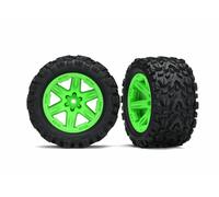 TRAXXAS 6773G Pneus Griffe Sur Jantes Vertes Hex 12mm