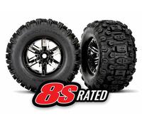 Traxxas 7774A Pneus Sledgehammer Noir Jantes Chrome X-Maxx 8s