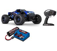Traxxas 89086-4 Maxx V2 1/10 Monster Truck Brushless + TRX 4S EZ-Peak Set Bleu