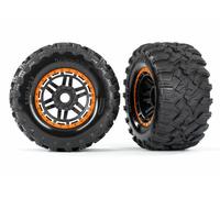 Traxxas 8972T Pneus et Jantes Orange Maxx 5.5x2.8-2.7