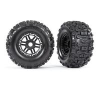 Traxxas 8973 Pneus Sur Jantes Noir Sledgehammer 2.8 Tsm Traxxas