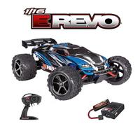 TRAXXAS E-REVO 4X4 1/16 BRUSHED BLEU AVEC ACCUS / CHARGEUR USB 71054-8-BLUE