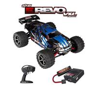 TRAXXAS E-REVO 4X4 VXL BRUSHLESS 1/6 BLEU AVEC ACCUS / CHARGEUR USB-C 71076-8-BLUEX