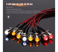 Traxxas Hsp Redcat Rc4wd Tamiya Axial Scx10 D90 Hpi Rc, 8/2 Blancs, 2 Rouges Et 4 Jaunes, Pour Voiture 1/10 1/8