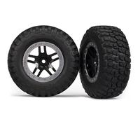 Traxxas Pneus + Jantes Montés Arrière Schw/satin-chrome 5883