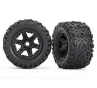 Traxxas Roues montées collées Noires Talon ext 17mm (2) TRX8672