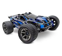 Traxxas Voiture radiocommandée Rustler 4x4 VXL Ultimate 1/10 RTR TQi TSM + TRX-2S Bleu