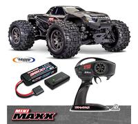 Traxxas Monster Truck Mini Maxx 1:12 4WD Brushless BL-2S RTR noir batterie + chargeur USB/C 2 A