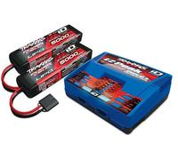 Traxxas TRX2990GX POWER PACK Chargeur Dual EZ-Peak Plus + 2x ID LiPo 11,1V 5000