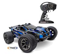 Traxxas Voiture radiocommandée Rustler 4x4 VXL Ultimate 1/10 RTR TQi TSM + TRX-2S Bleu