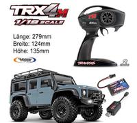 Traxxas TRX97054-1 TRX-4M Land Rover Defender 4x4 Bleu Rtr Inc. Akku / Chargeur