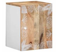 Traylux Armoire de salle de bain suspendue - 38 x 33,5 x 48 cm - En bois massif de manguier - Avec porte et espace de rangement pour salle de bain, lavabo, lavabo, miroir, commode