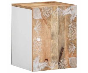 Traylux Armoire de salle de bain suspendue - 38 x 33,5 x 48 cm - En bois massif de manguier - Avec porte et espace de rangement pour salle de bain, lavabo, lavabo, miroir, commode