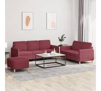 Traylux Ensemble de canapé d'angle 3 pièces avec canapé inclinable et ottoman, 2 places et ottoman, idéal pour le salon et la chambre d'amis, peu encombrant et confortable