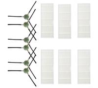 Trayne Accessoires de rechange pour robot aspirateur EICOBOT R20 comprenant 6 filtres de rechange et 6 brosses latérales