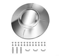 Trayne Bouclier réflecteur pour chauffage de terrasse, dôme de rechange pour chauffages de terrasse à gaz, housse réfléchissante en aluminium argenté avec fixations d'épissure (4 + 1 avec entretoise)