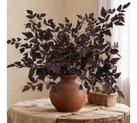 Trayne Cimicifuga Ramosa Lot de 6 feuilles artificielles violettes de 81,3 cm pour décoration d'automne, Thanksgiving, Halloween et centres de table (milieu 60 cm)