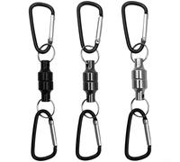 Trayne Clip magnétique de libération de pêche, boucle en alliage d'aluminium avec anneau en acier inoxydable, aimant puissant pour une fixation sûre des outils