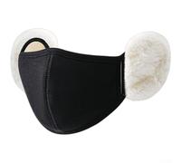 Trayne Couvre-visage intégral coupe-vent avec doublure thermique en peluche et sangles d'oreilles réglables pour sports de plein air (B)