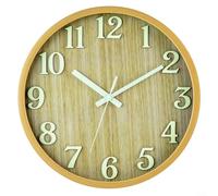 Trayne Horloge murale, 30 cm, phosphorescente, silencieuse, sans tic-tac, fonctionne avec des chiffres lumineux et des aiguilles pour décoration de salon et de maison