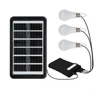 Trayne Kit d'éclairage solaire étanche IPX6 Lanterne solaire LED pour camping et utilisation en extérieur, câble d'extension de 2,8 m, banque intégrée pour cours, jardins (noir)