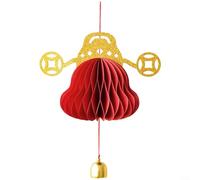 Trayne Lanterne en papier rouge en origami koi à suspendre pour le Nouvel An chinois avec Dieu de la richesse pour jardin ou intérieur (richesse)