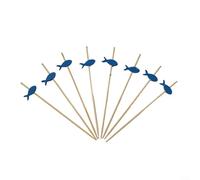 Trayne Lot de 100 à 1 000 pics à cocktail en forme de poisson bleu, 12 cm, pour fête sous la mer, fête sirène, anniversaires, mariages (500 pièces)