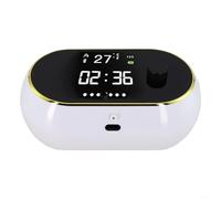 Trayne Lot de 4 distributeurs de savon en mousse automatiques de 450 ml, avec affichage de l'heure et de la température, IPX5 à montage mural, pour évier de salle de bain (mousse blanche, 4 pièces)