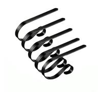 Trayne Lot de 5 supports de chaussettes de Noël pour cheminée, 12 x 5 cm, crochets en métal avec design incurvé, réglables de 1,3 à 7,6 cm pour chaussettes, (noir)
