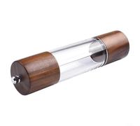 Trayne Moulin à poivre et sel manuel en bois et acrylique avec mécanisme de broyage réglable en céramique pour assaisonnement fin ou grossier (20,3 cm)