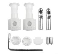 Trayne Paire de boulons de fixation plaqués zinc pour fixation murale de toilettes - Matériel en plastique pré-verrouillage - Montage sécurisé (blanc)