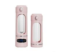 Trayne Presse-agrumes portable, 600 ml, rechargeable par USB, avec 12 lames en acier inoxydable pour smoothies, milkshakes et bouteille en plastique, chargement de type C (gris)