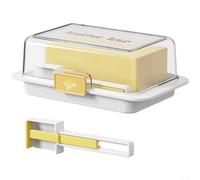 Trayne Récipient à beurre en plastique, avec couvercle et grille de coupe pour portions de 1 à 5 g, convient pour le beurre East/West Coast et 236,8 g, boucles de fraîcheur, organisateur de