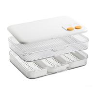 Trayne Récipients de conservation des aliments, boîte à raviolis empilable à 2 couches avec design compartimenté pour garder les raviolis frais et antiadhésifs (A)