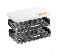 Trayne Récipients de conservation des aliments, boîte à raviolis empilable à 2 couches avec design compartimenté pour garder les raviolis frais et antiadhésifs (B)