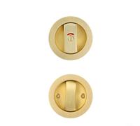 Trayne Serrure de porte coulissante ronde, crochet simple avec indicateur rouge/vert, alliage de zinc, longueur du corps de 45 mm, pour portes de poche, finition argent/noir/or (doré)