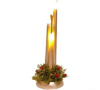 Trayneel 1 bougie LED sans flamme pour décoration de Noël, maison, vacances, accessoires photo, 30 cm (argent)