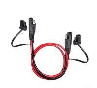Trayneel Câble d'extension SAE 14 AWG de 2 m, double tête, bouchon étanche à la poussière, pour éclairage extérieur de bassin avec fil de cuivre, cordon d'alimentation étendu, rouge et noir