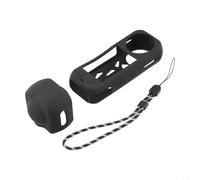 Trayneel Coque de protection en silicone pour Insta360 X5 avec dissipation de la chaleur, découpes précises pour batterie USB, micro et cache objectif, coutures doubles sans couture, compatible avec