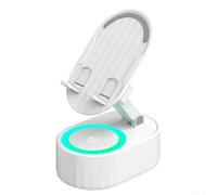 Trayneel Haut-parleur sans fil avec support de téléphone 3000 mAh - Son surround HD BT 5.3 pour une utilisation domestique et extérieure (blanc)