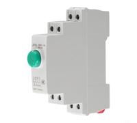Trayneel Interrupteur à bouton électrique monté sur rail DIN 24 V AC/DC avec commandes rouges et vertes, compact IP20 en plastique pour contrôle de circuit dans les boîtes de distribution, tours CNC
