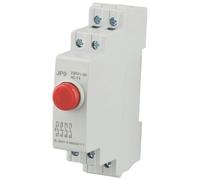 Trayneel Interrupteur à bouton électrique monté sur rail DIN 24 V AC/DC avec commandes rouges et vertes, compact IP20 en plastique pour contrôle de circuit dans les boîtes de distribution, tours CNC