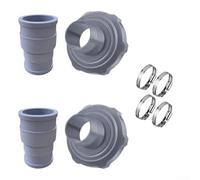 Trayneel Kit d'adaptateur de tuyau d'aspiration de piscine Intex pour piscines hors sol Intex - Connecteurs de rechange avec 4 colliers de serrage - Installation facile pour le nettoyage de la piscine