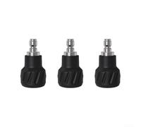 Trayneel Lot de 3 buses de nettoyage haute pression en acier inoxydable 304 avec manchon en silicone 25 degrés 030 035 040 Aperture Nettoyage efficace Noir 25°