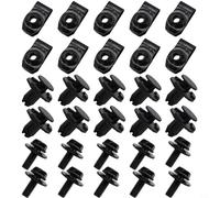 Trayneel Lot de 30 clips de couvercle de dessous de plateau de moteur pour Nissan Qashqai 2014-2020 - Pinces à écrou fixe en métal compatibles avec les garde-éclaboussures de voiture et les bavettes