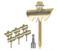 Trayneel Lot de 50 clous de clôture galvanisés réutilisables avec rondelles en caoutchouc pour poteaux de clôture en treillis métallique antirouille et robustes